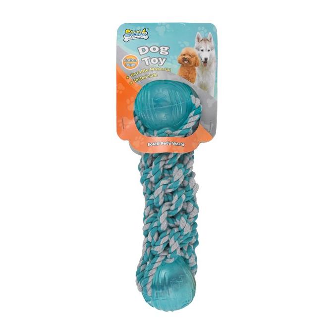 Soleil Orange Cotton Rope Dog Chew Toy with Balls