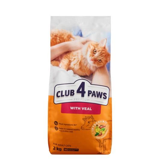 Club 4 Paws Dry Food with Veal for Adult Cats 2 KG