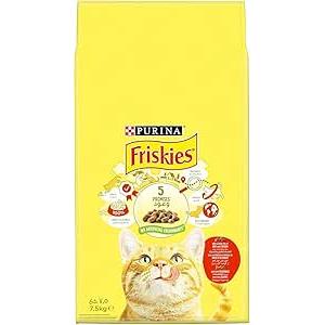 Purina Friskies Dry Food with Beef, Chicken & Vegetables for Adult Cats 7.5 KG