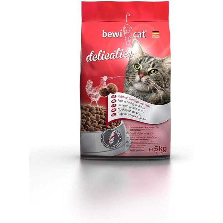 Bewi Cat Delicaties Dry Food with Poultry & Rice for Adult Cats (1+ Years) 5 KG