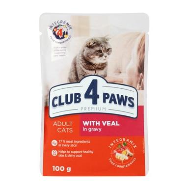 Club 4 Paws Wet Food with Veal in Gravy for Adult Cats 100 GR
