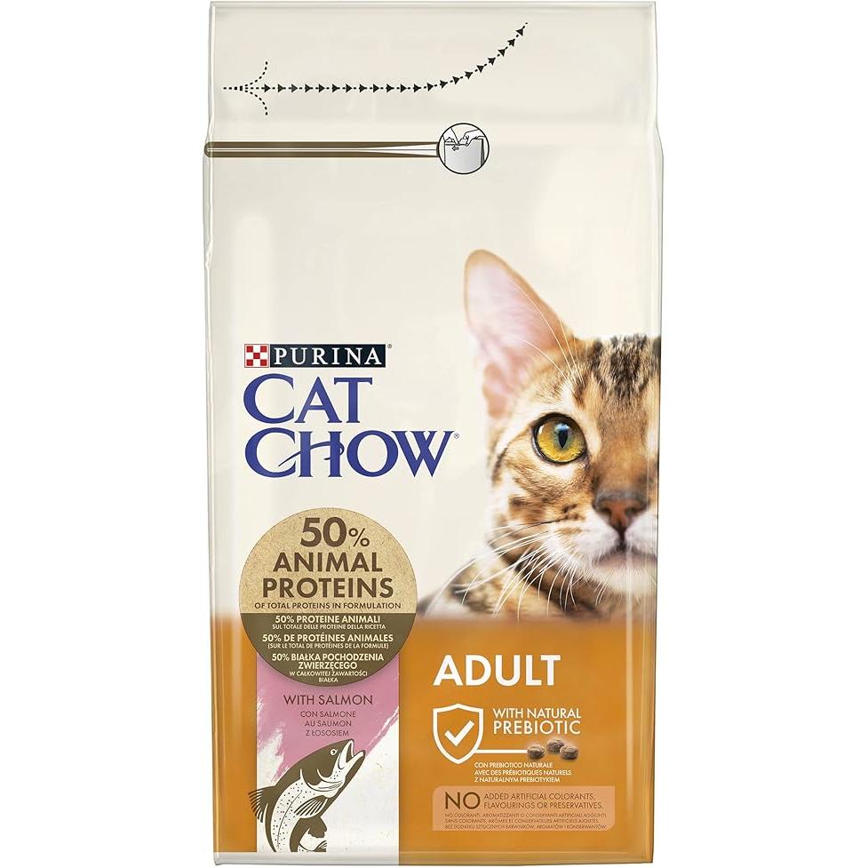 Purina Cat Chow Dry Food with Salmon for Adult Cats 1.5 KG