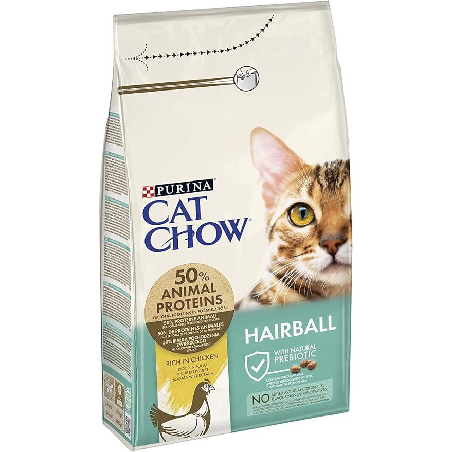 Purina Cat Chow Hairball Control Dry Food with Chicken for Adult Cats 1.5 KG