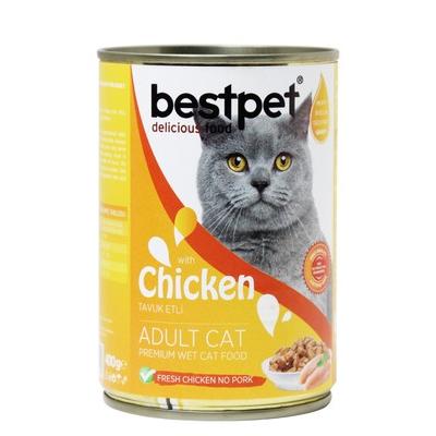 Bestpet Wet Food Chunks with Chicken in Jelly for Sterilized Adult Cats 400 GR
