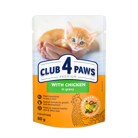 Club 4 Paws Wet Food with Chicken in Gravy for Kittens 80 GR
