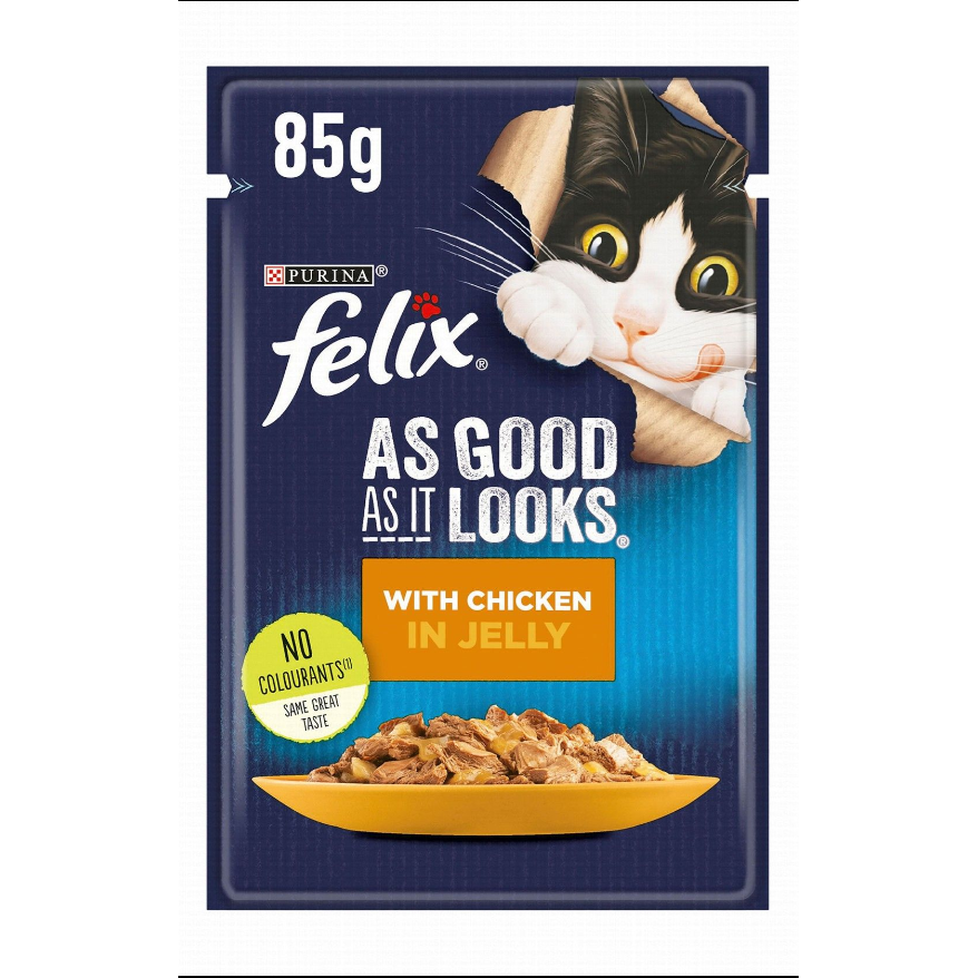 Purina Felix As Good As It Looks Wet Food with Chicken in Jelly for Adult Cats 85 GR