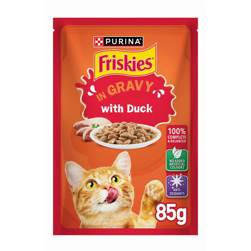 Purina Friskies Wet Cat Food with Duck in Gravy 85 GR