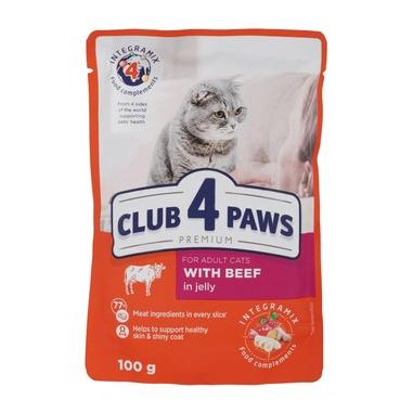 Club 4 Paws Wet Food with Beef in Jelly for Adult Cats 100 GR