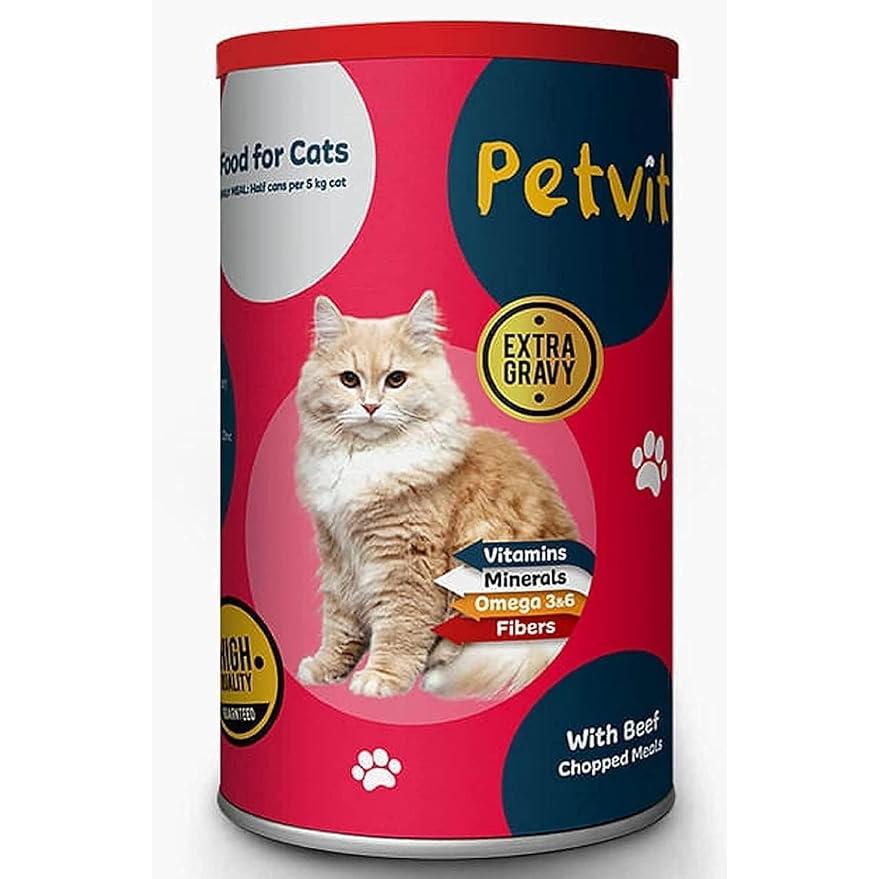 Petvit Wet Cat Food with Beef & Extra Gravy 400 GR