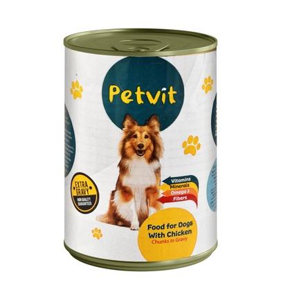 Petvit Wet Dog Food Chunks with Chicken in Gravy 400 GR