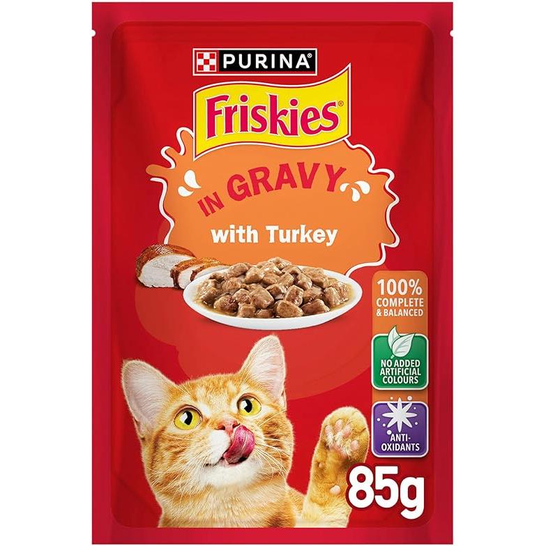 Purina Friskies Wet Cat Food with Turkey in Gravy 85 GR