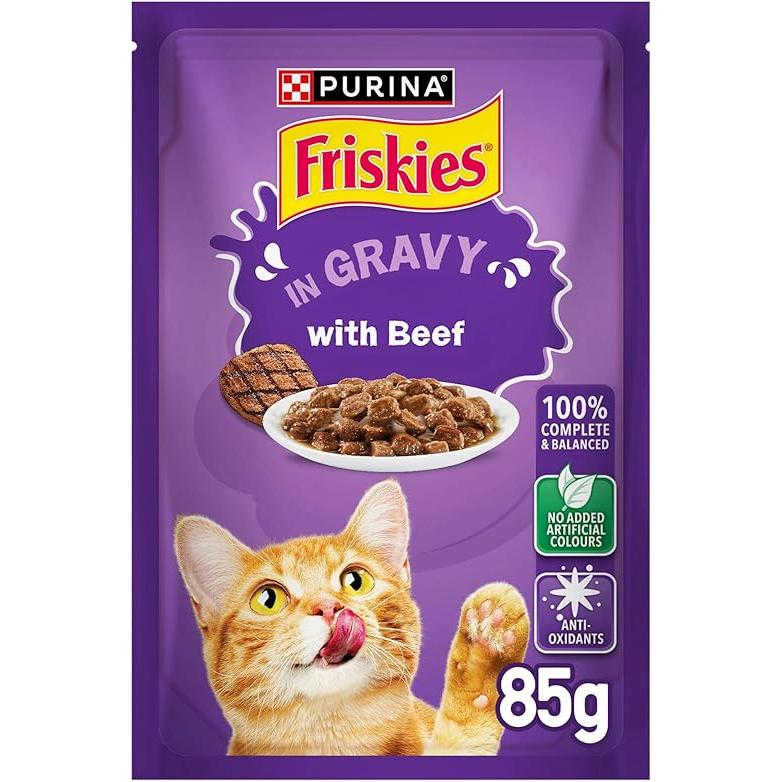 Purina Friskies Wet Cat Food with Beef in Gravy 85 GR