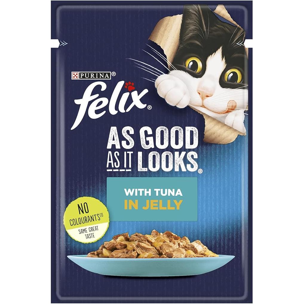 Purina Felix As Good As It Looks Wet Food with Tuna in Jelly for Adult Cats 85 GR