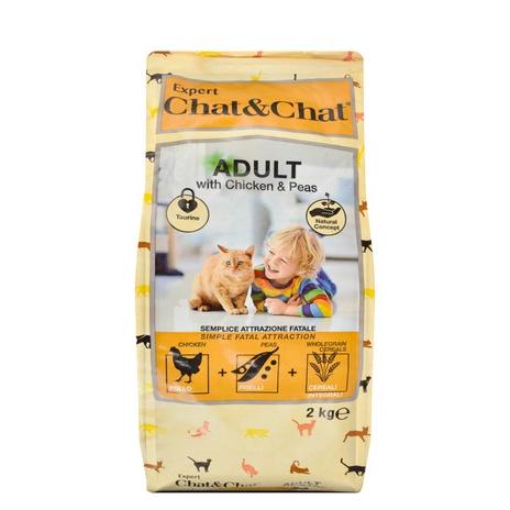 Chat&Chat Expert Dry Food with Chicken & Peas for Adult Cats 2 KG