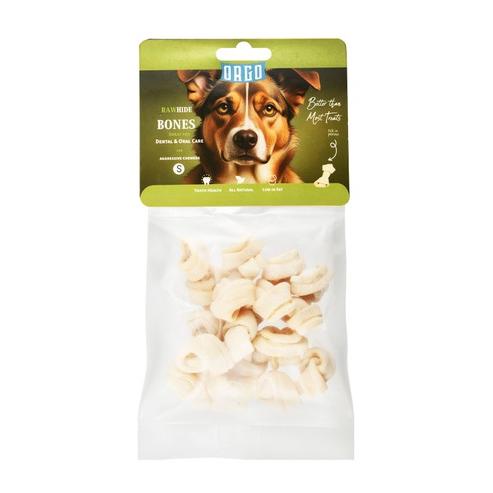 Orgo Small White Rawhide Bone Dog Chew Treats 100 GR