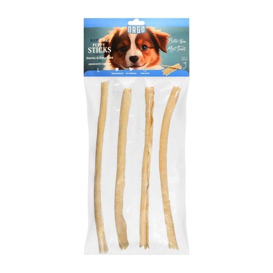 Orgo Large White Rawhide Stick Dog Chew Treats 4 PER PACK
