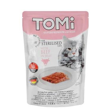 Tomi Wet Food with Beef in Jelly for Sterilized Cats 85 GR