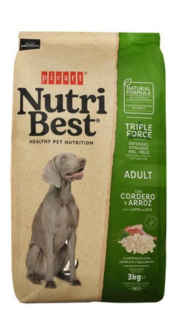 Picart Nutri Best Dry Food with Lamb & Rice for Adult Dogs 3 KG