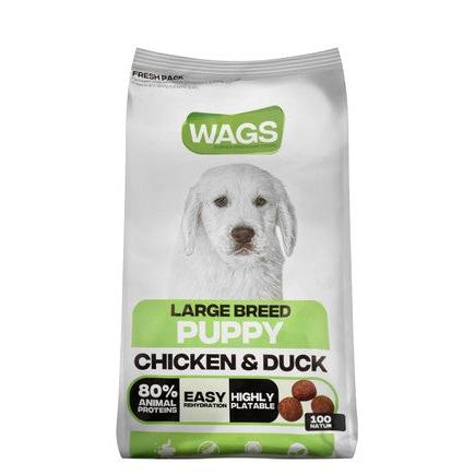 Wags Dry Food with Chicken & Duck for Large Breed Puppies 4 KG