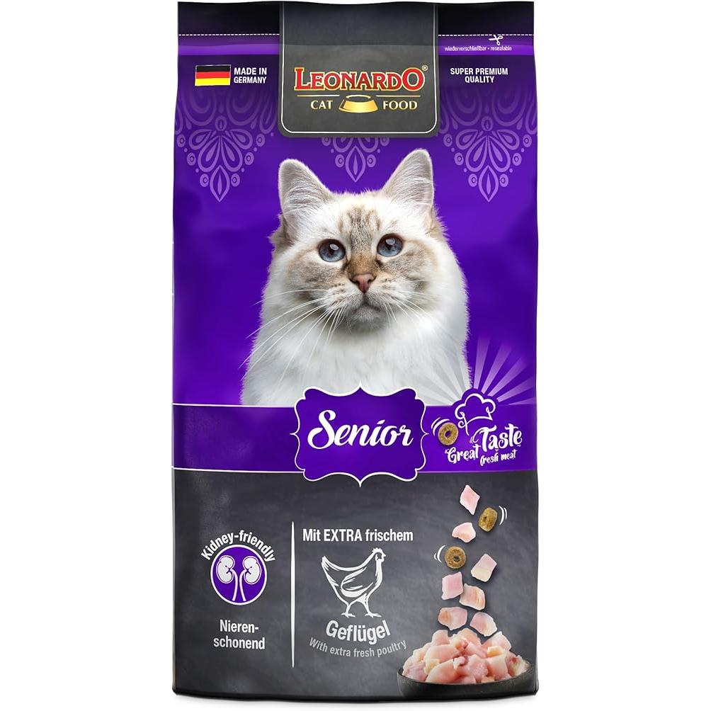 Leonardo Dry Food with Extra Fresh Poultry for Senior Cats (10+ Years) 1.8 KG