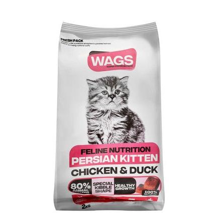 Wags Dry Food with Chicken & Duck for Persian Kittens 2 KG