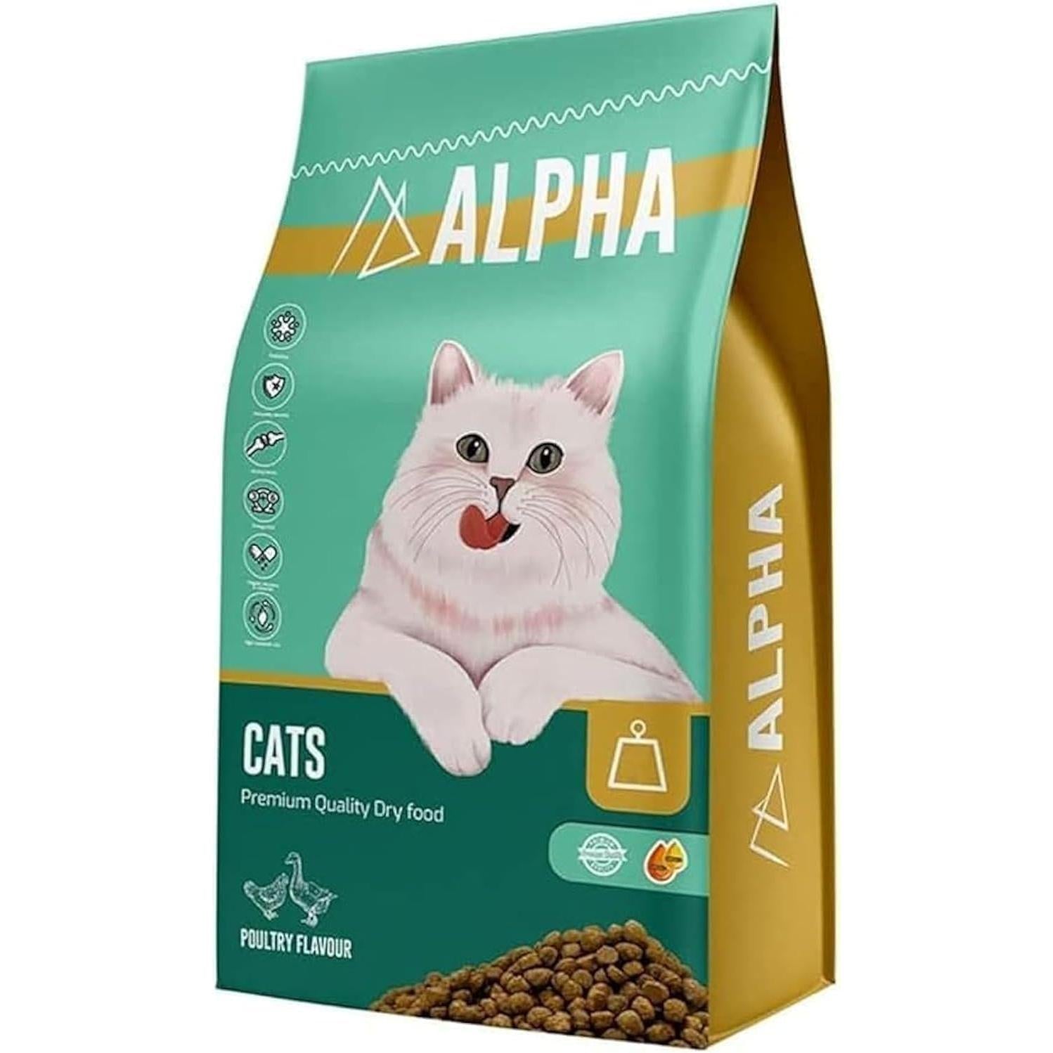 Alpha Dry Cat Food Poultry Flavor 1 KG
