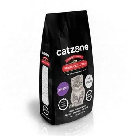 Catzone White Bentonite Clumping Cat Litter Lavender Scent 5 KG