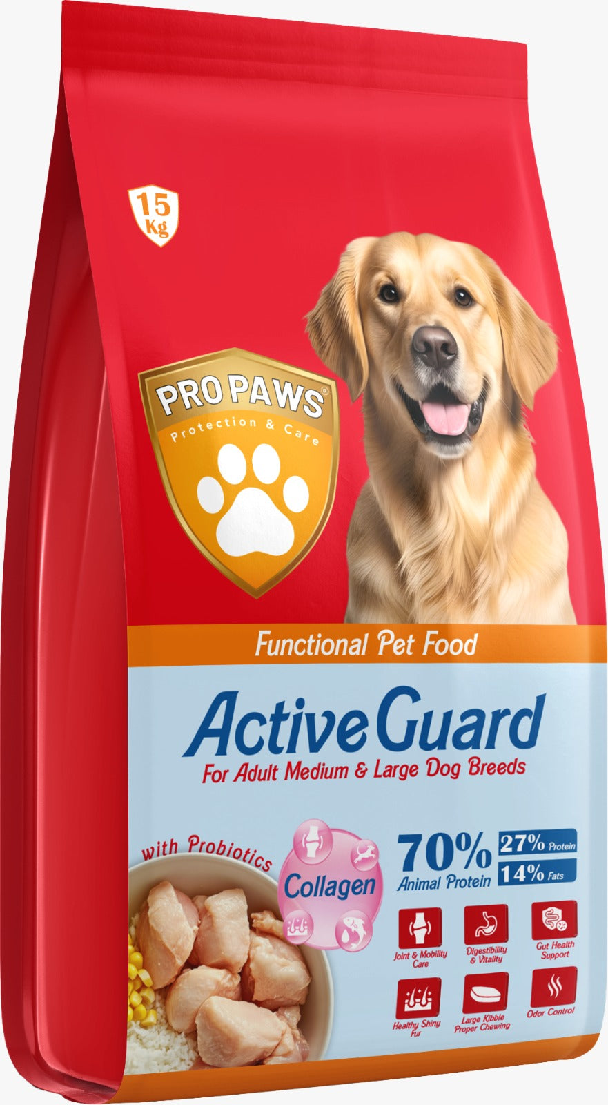 Pro Paws Dry Food For Large Breed Adult Dogs  15KG