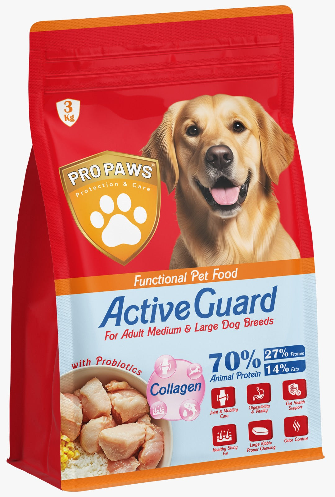 Pro Paws Dry Food For Large Breed Adult Dogs   3KG