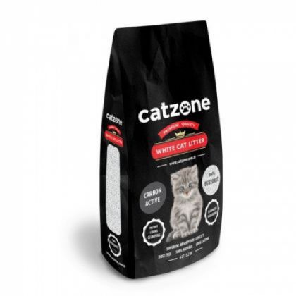 Catzone White Clumping Cat Litter with Active Carbon 10 KG