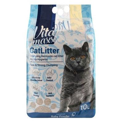 Vita Maxx Antibacterial Bentonite Clumping Cat Litter Baby Powder Scent 10L