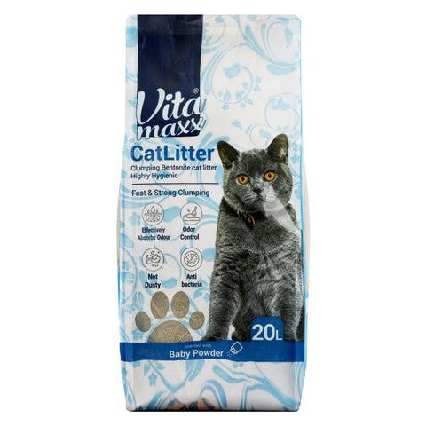 Vita Maxx Bentonite Clumping Cat Litter Baby Powder Scent 20L