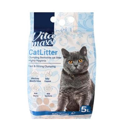 Vita Maxx Antibacterial Bentonite Clumping Cat Litter Baby Powder Scent 5L