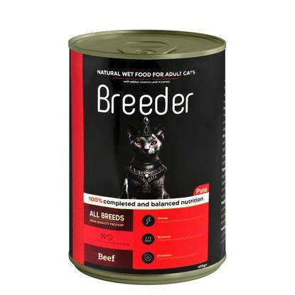 Breeder Wet Food with Beef for Adult Cats 400G