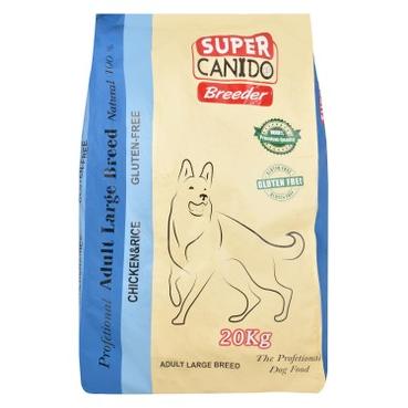 Super Canido Breeder Dry Food with Chicken for Large Breed Adult Dogs (20-50kg) 20 KG