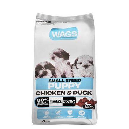 Wags Dry Food with Chicken & Duck for Small Breed Puppies 4 KG