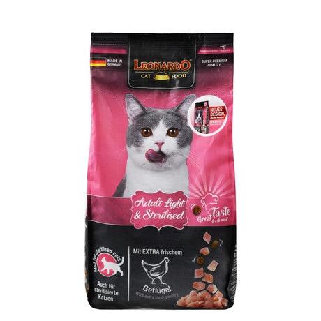 Leonardo Dry Food with Poultry for Light Adult & Sterilized Cats 1.8 KG