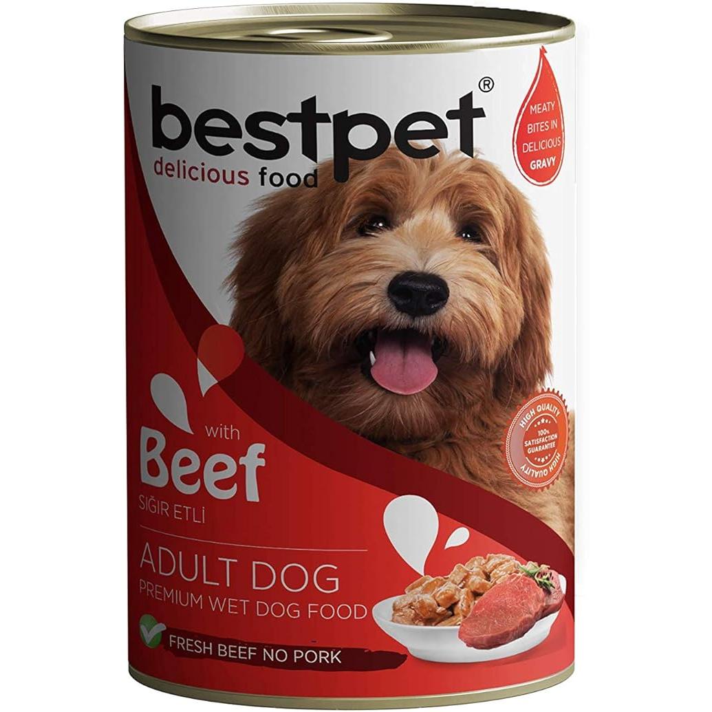Bestpet Wet Food Chunks with Beef in Gravy for Adult Dogs 400 GR
