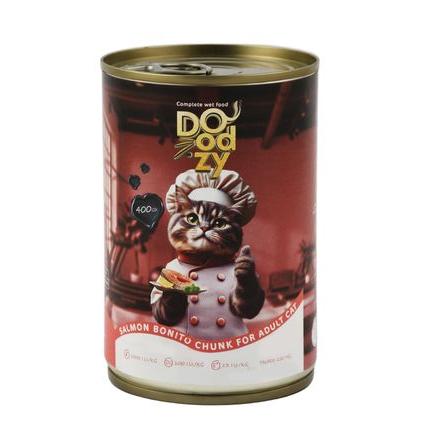 Doodzy Wet Food Chunks with Salmon & Bonito for Adult Cats 400G