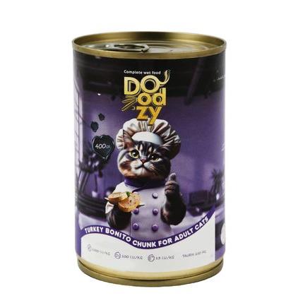 Doodzy Wet Food Chunks with Turkey & Bonito for Adult Cats 400G