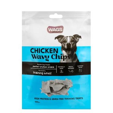 Wags Wavy Chip Training Treats with Chicken for Adult Dogs 200 GR