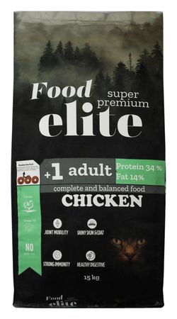 Food Elite Dry Food Chicken Flavor for Adult Cats 15 KG