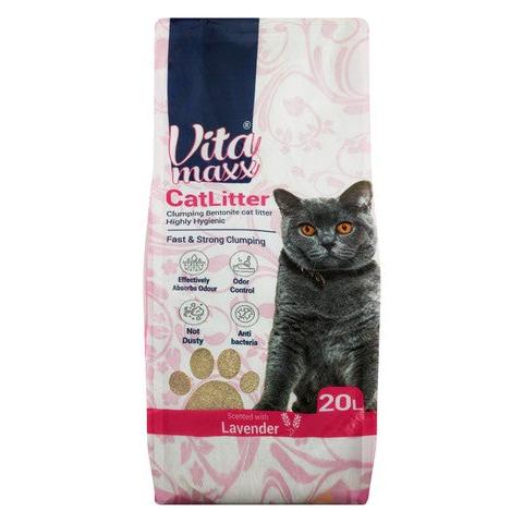 Vita Maxx Bentonite Clumping Cat Litter Lavender Scent 20L