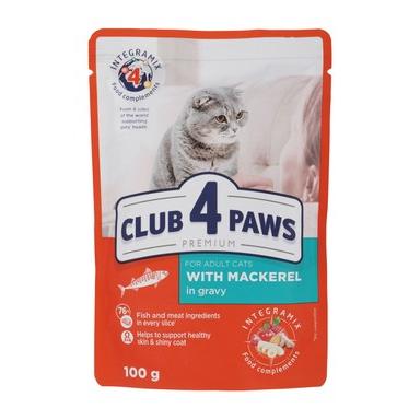 Club 4 Paws Wet Food with Mackerel in Gravy for Adult Cats 100 GR
