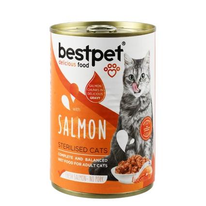 Bestpet Wet Food Chunks with Salmon in Gravy for Sterilized Cat 400 GR