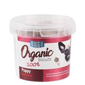 Orgo Organic Biscuit Treats with Beef & Rice for Puppies 150 GR